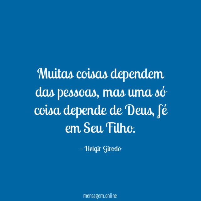 Muitas coisas dependem das pessoas