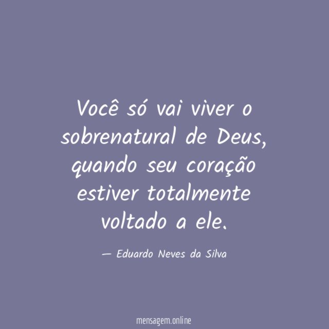 Você só vai viver o sobrenatural de Deus