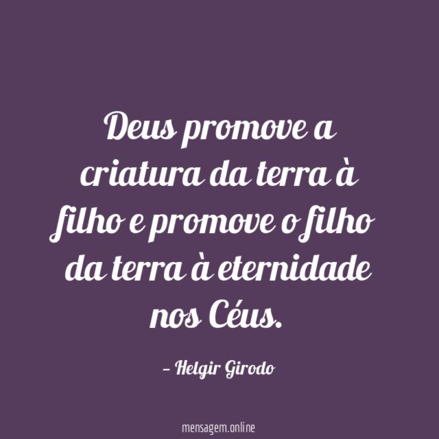 Deus promove a criatura da terra à filho