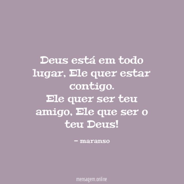 Deus está em todo lugar