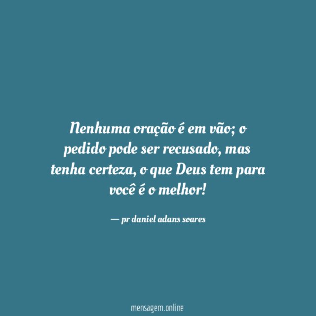 Nenhuma oração é em vão
