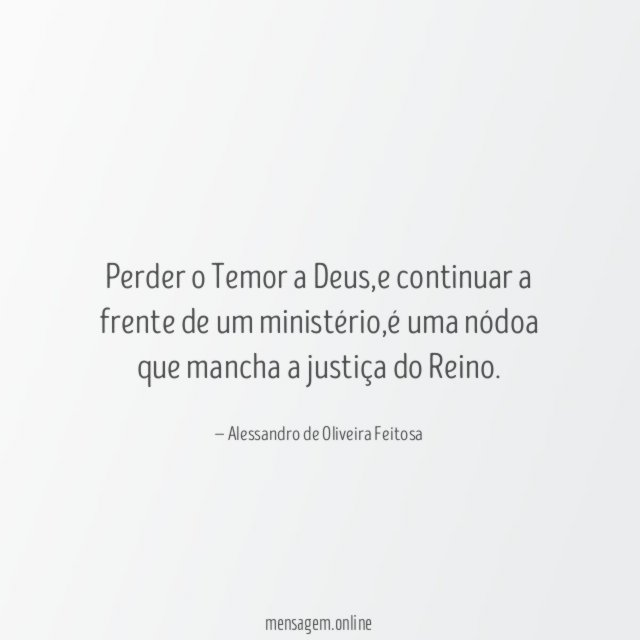Perder o Temor a Deus