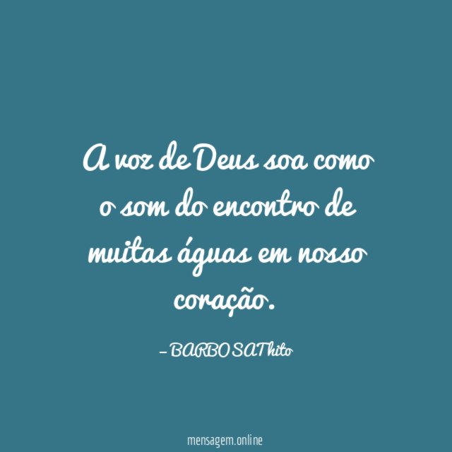 A voz de Deus soa como o som
