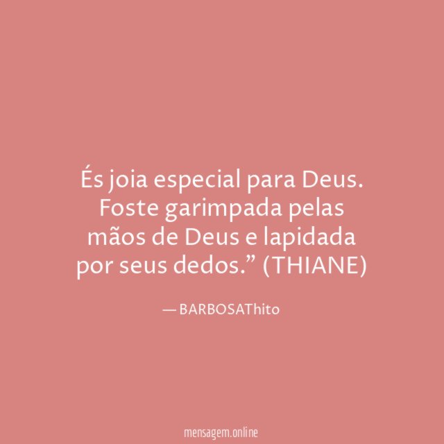 És joia especial para Deus
