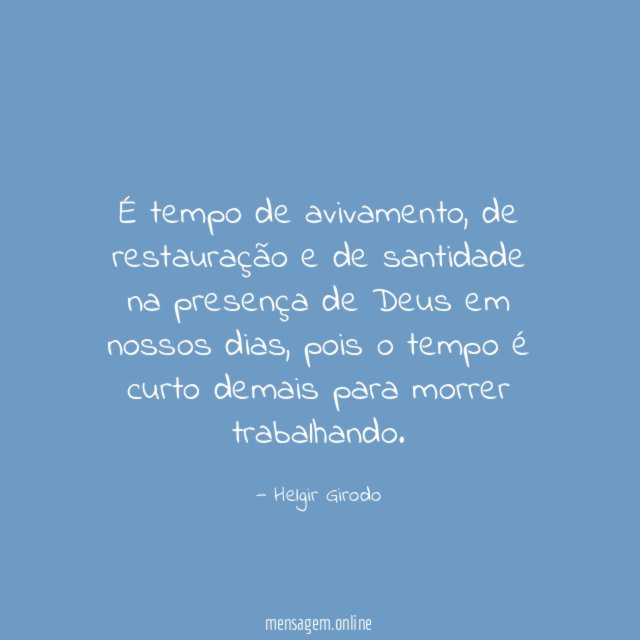 É tempo de avivamento