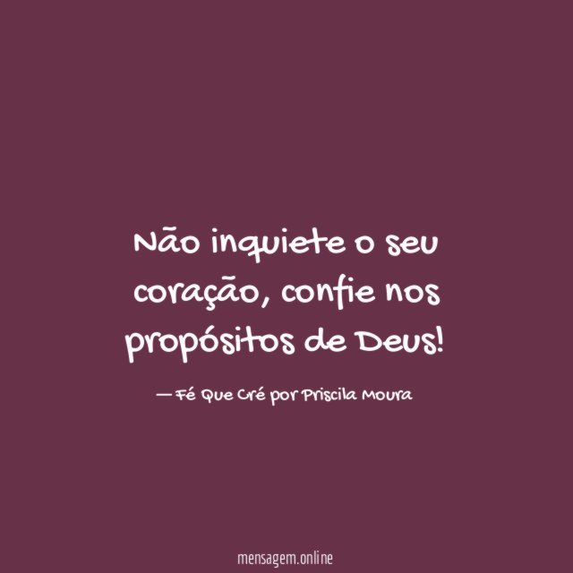 Não inquiete o seu coração