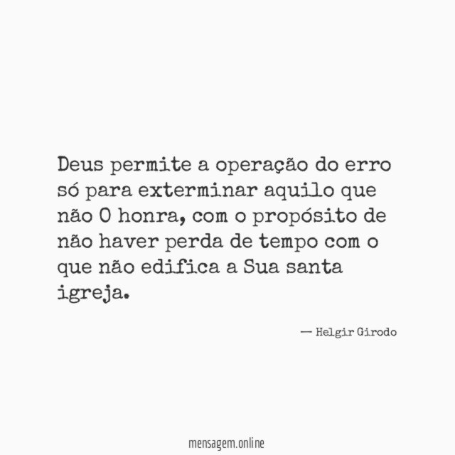Deus permite a operação do erro só para