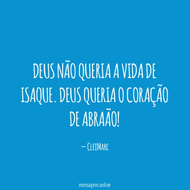 DEUS NÃO QUERIA A VIDA DE ISAQUE