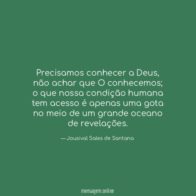 Precisamos conhecer a Deus