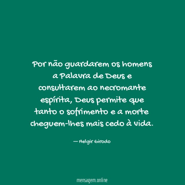 Por não guardarem os homens a Palavra de