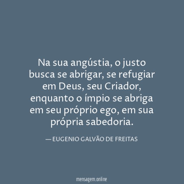 Na sua angústia