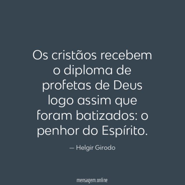 Os cristãos recebem o diploma de profetas de