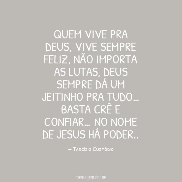 Quem vive pra Deus