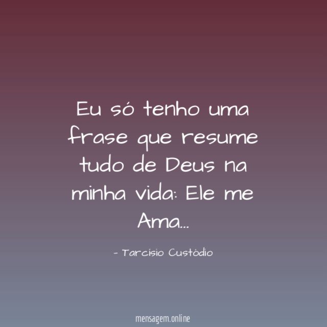 Eu só tenho uma frase que resume tudo