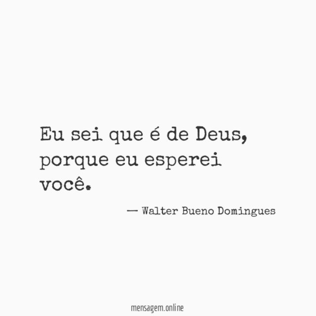 Eu sei que é de Deus