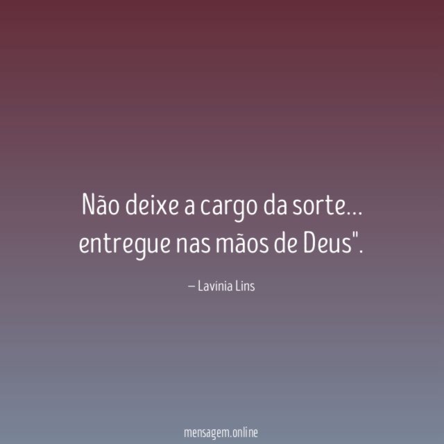 Não deixe a cargo da sorte