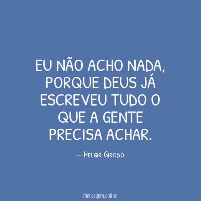 Eu não acho nada