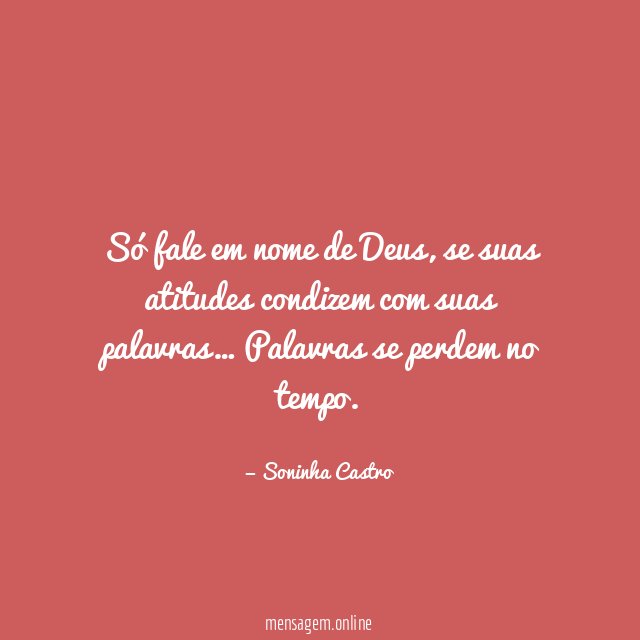 Só fale em nome de Deus