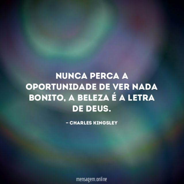 Nunca perca a oportunidade de ver nada bonito