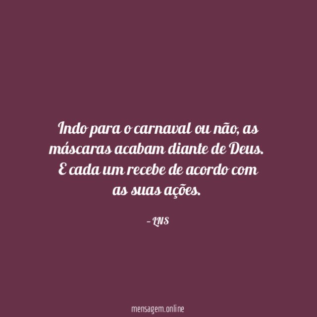 Indo para o carnaval ou não