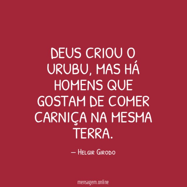 Deus criou o urubu