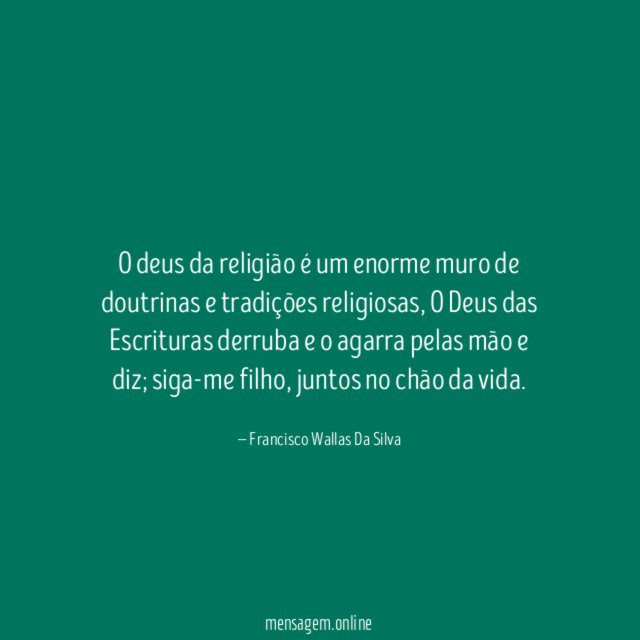 O deus da religião é um enorme muro