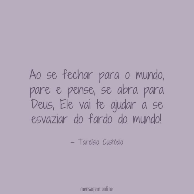 Ao se fechar para o mundo
