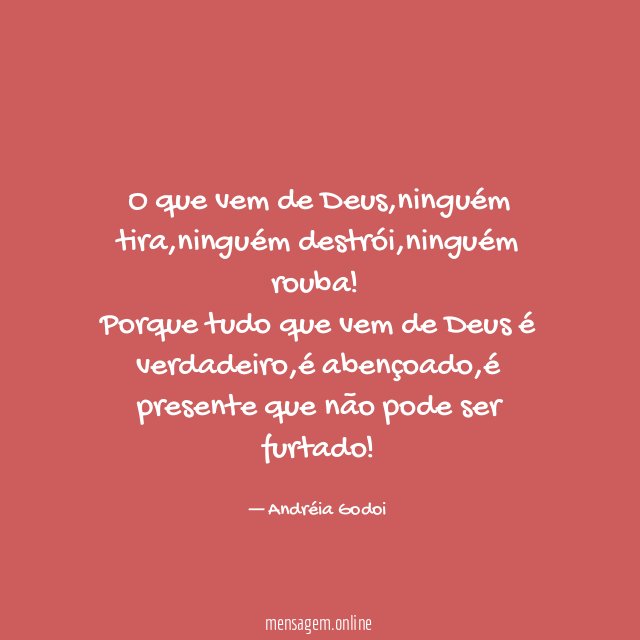 O que vem de Deus