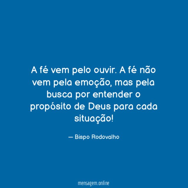 A fé vem pelo ouvir