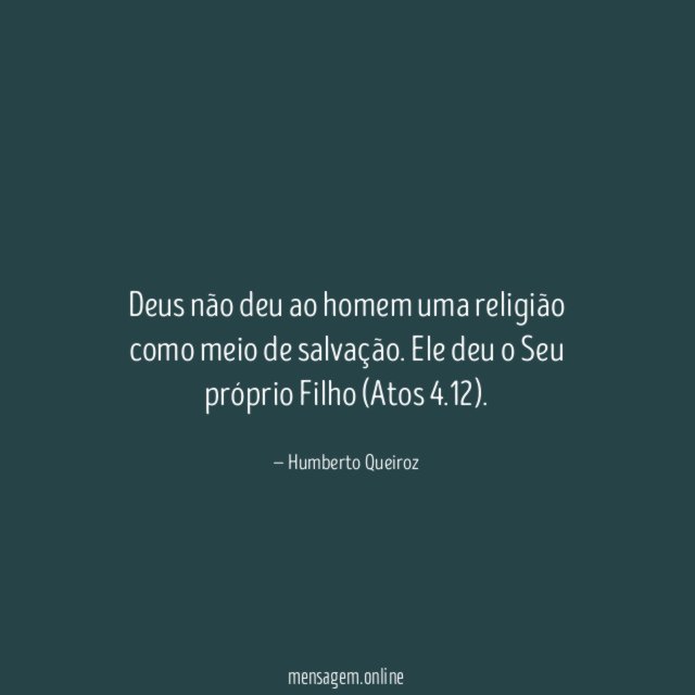 Deus não deu ao homem uma religião como
