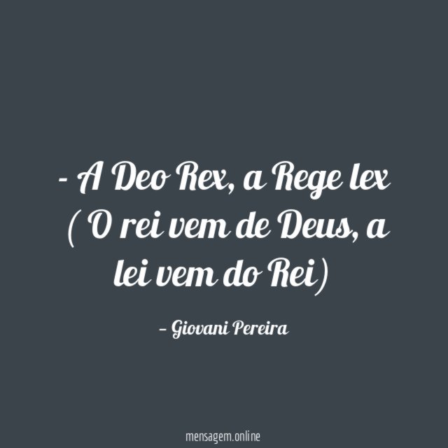A Deo Rex