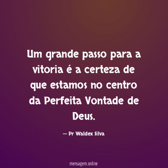 Um grande passo para a vitoria é a