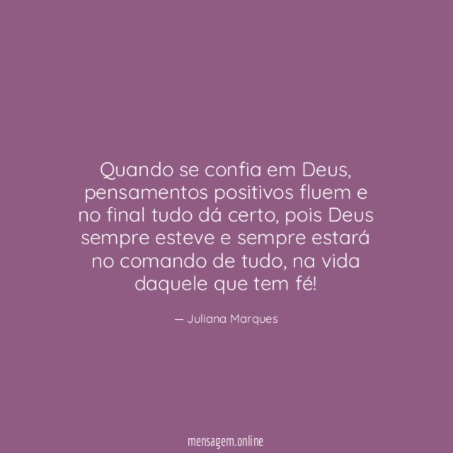 Quando se confia em Deus