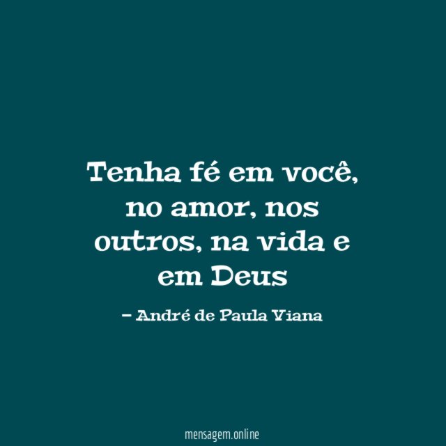 Tenha fé em você