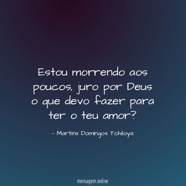 Estou morrendo aos poucos
