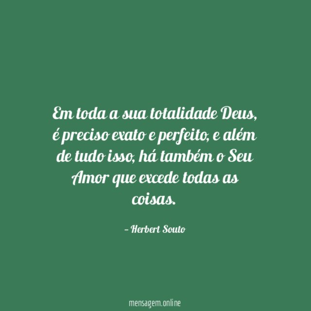 Em toda a sua totalidade Deus