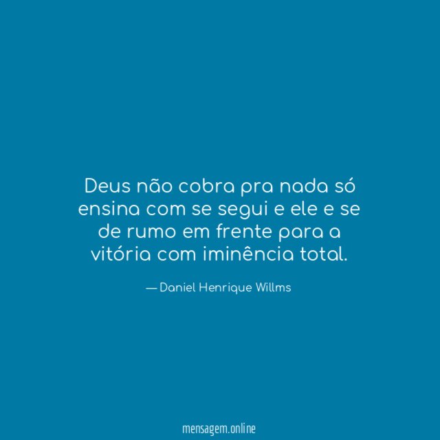 Deus não cobra pra nada só ensina com