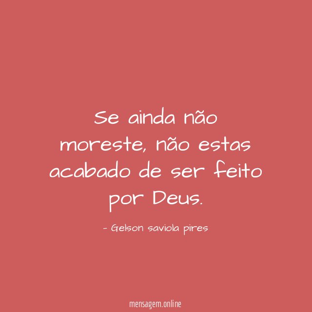 Se ainda não moreste