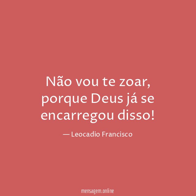 Não vou te zoar