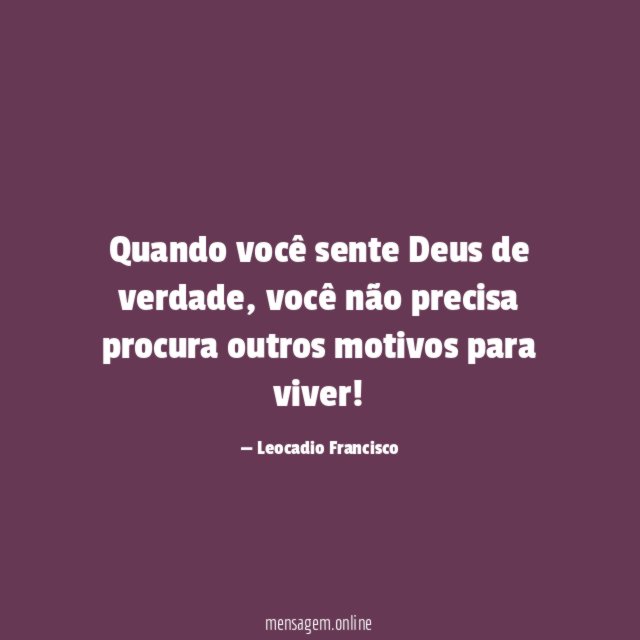 Quando você sente Deus de verdade