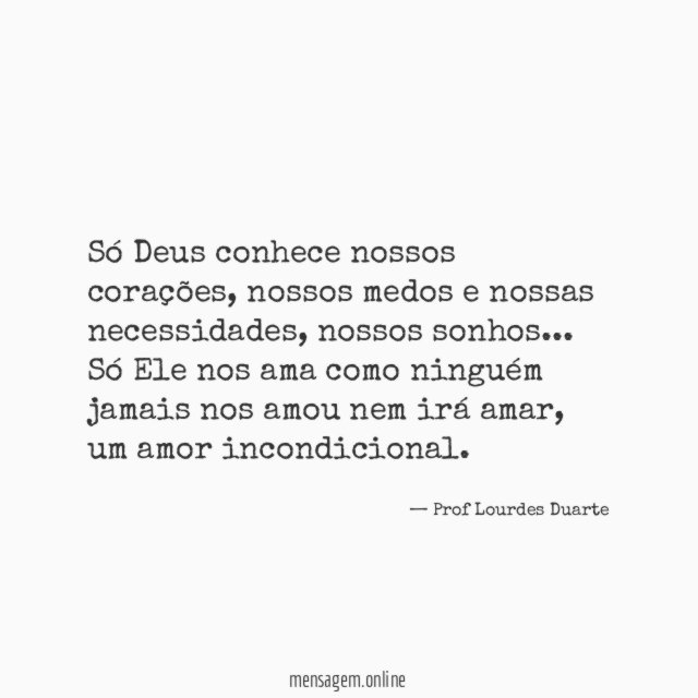 Só Deus conhece nossos corações