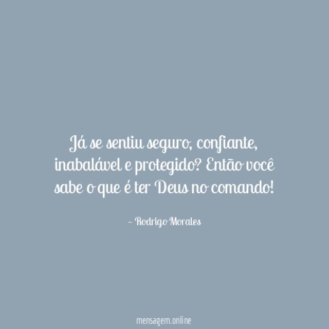 Já se sentiu seguro