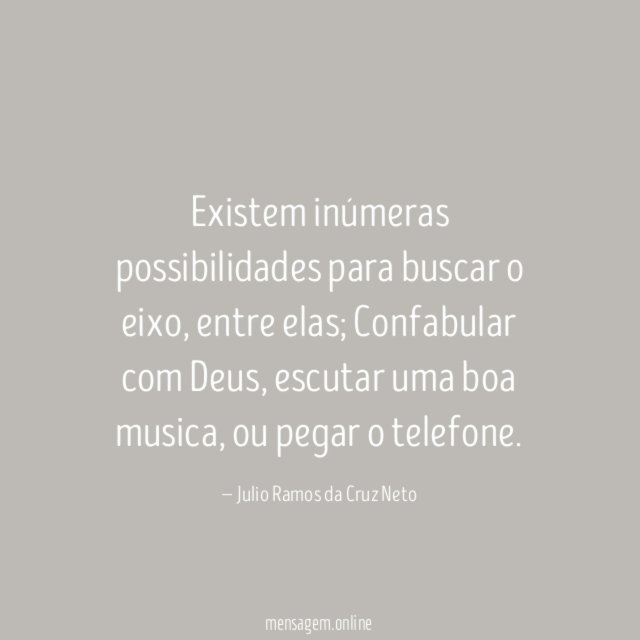 Existem inúmeras possibilidades para buscar o eixo