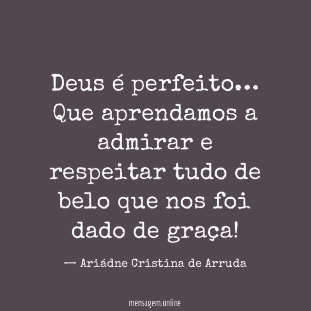 Deus é perfeito