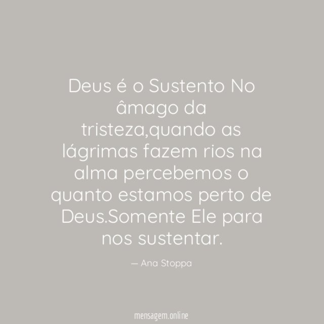 Deus é o Sustento