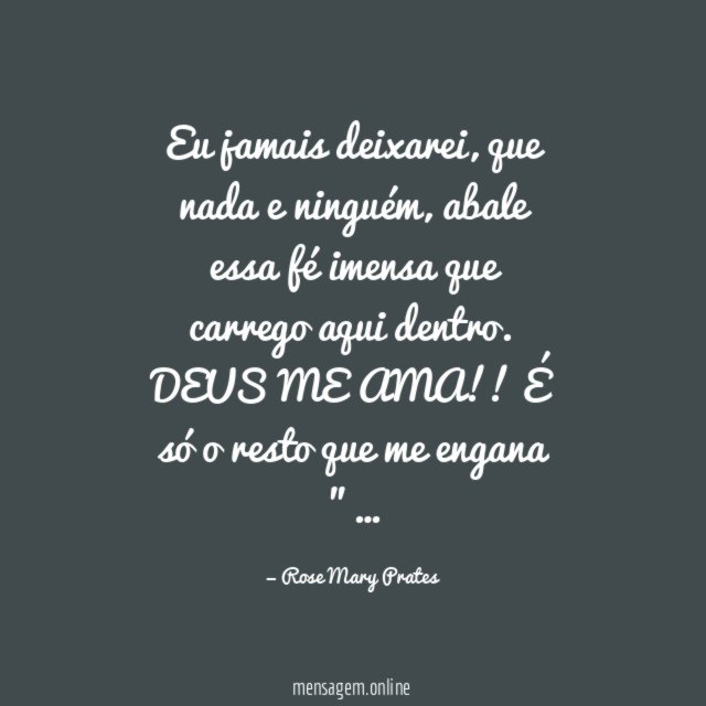 Eu jamais deixarei