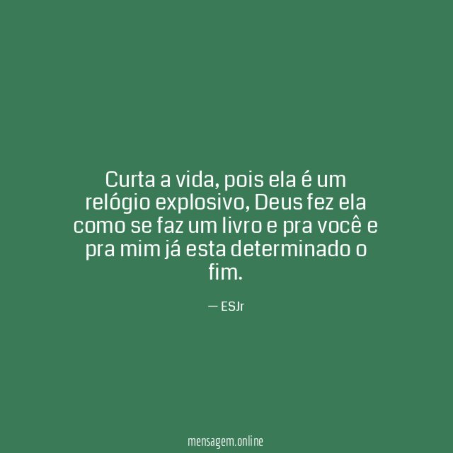 Curta a vida