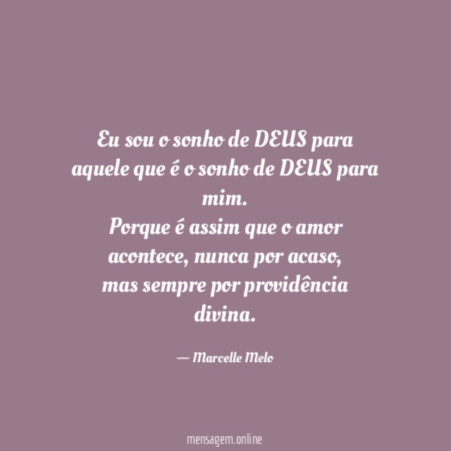 Eu sou o sonho de DEUS para aquele