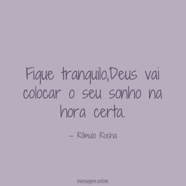 Fique tranquilo