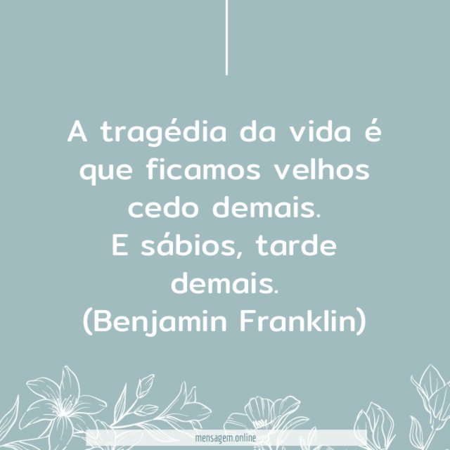 A tragédia da vida